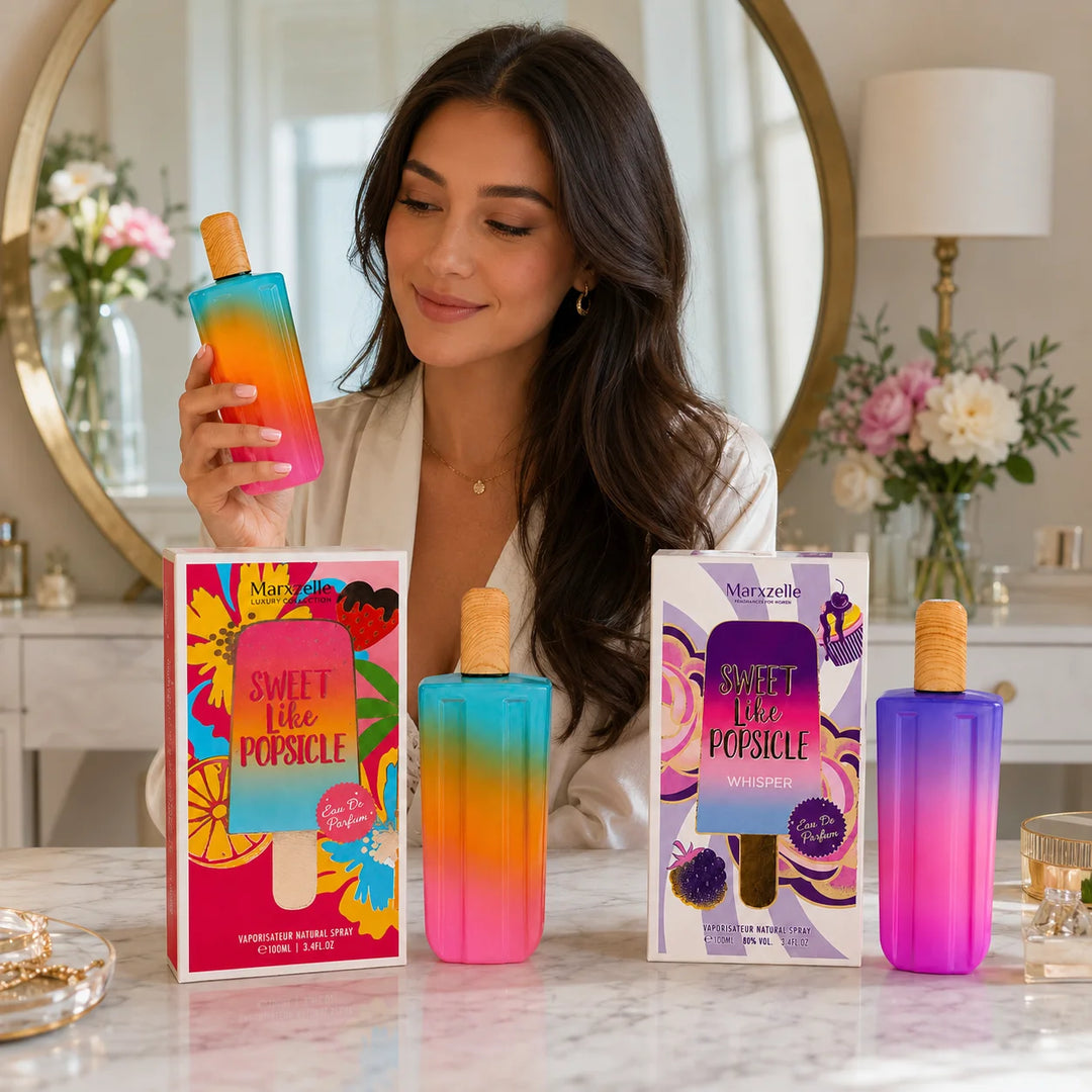 2 Piece Sweet Like Popsicle Perfume Set for Women – Original &amp; Whisper Eau de Parfum, 100ml / 3.4 Fl Oz Each – Sweet Fruity Gourmand Fragrance Spray Gift Set
