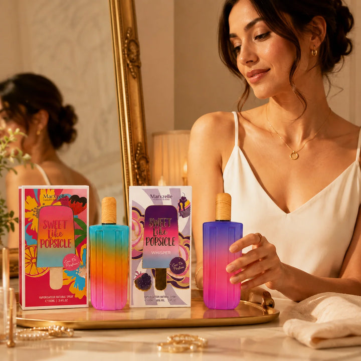 2 Piece Sweet Like Popsicle Perfume Set for Women – Original &amp; Whisper Eau de Parfum, 100ml / 3.4 Fl Oz Each – Sweet Fruity Gourmand Fragrance Spray Gift Set