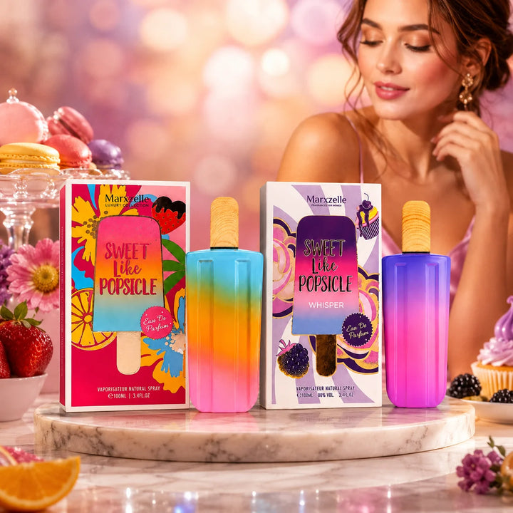 2 Piece Sweet Like Popsicle Perfume Set for Women – Original &amp; Whisper Eau de Parfum, 100ml / 3.4 Fl Oz Each – Sweet Fruity Gourmand Fragrance Spray Gift Set