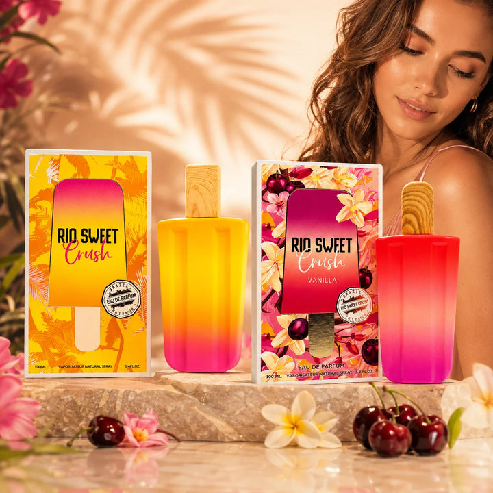 2 Piece Rio Sweet Crush Perfume Set for Women – Original &amp; Vanilla Eau de Parfum, 100ml / 3.4 Fl Oz Each – Sweet Fruity Vanilla Gourmand Fragrance Spray Gift Set
