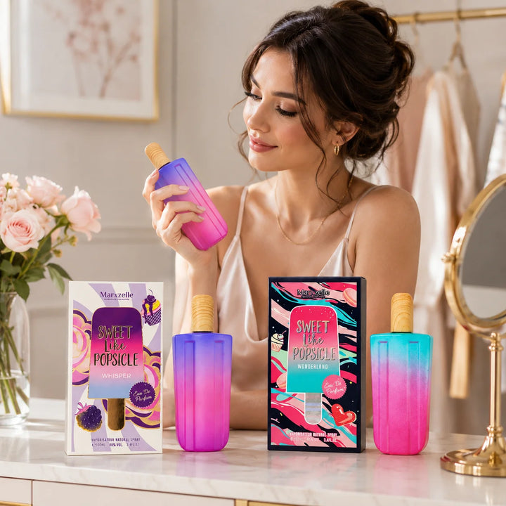 2 Piece Sweet Like Popsicle Perfume Set for Women – Whisper &amp; Wonderland Eau de Parfum, 100ml / 3.4 Fl Oz Each – Sweet Fruity Gourmand Fragrance Spray Gift Set