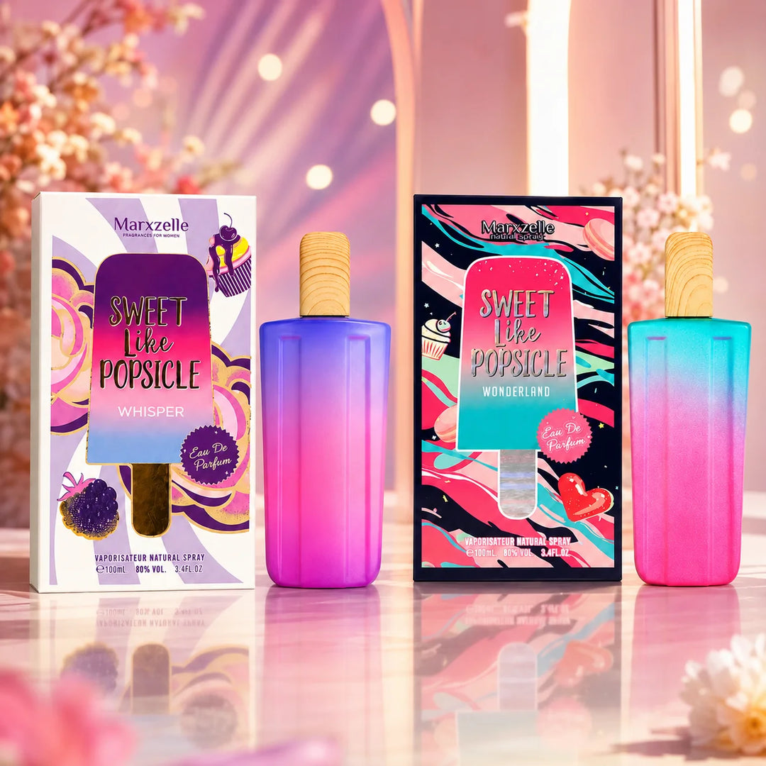 2 Piece Sweet Like Popsicle Perfume Set for Women – Whisper &amp; Wonderland Eau de Parfum, 100ml / 3.4 Fl Oz Each – Sweet Fruity Gourmand Fragrance Spray Gift Set