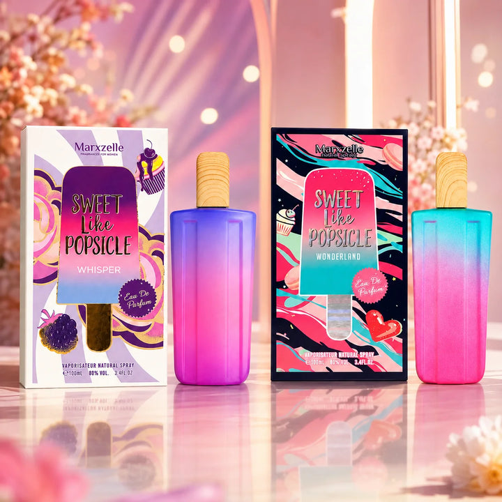 2 Piece Sweet Like Popsicle Perfume Set for Women – Whisper &amp; Wonderland Eau de Parfum, 100ml / 3.4 Fl Oz Each – Sweet Fruity Gourmand Fragrance Spray Gift Set