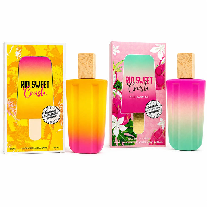 2 Piece Rio Sweet Crush Perfume Set for Women – &amp; Pink Jasmine Eau de Parfum, 100ml / 3.4 Fl Oz Each – Sweet Fruity Floral Fragrance Spray Gift Set