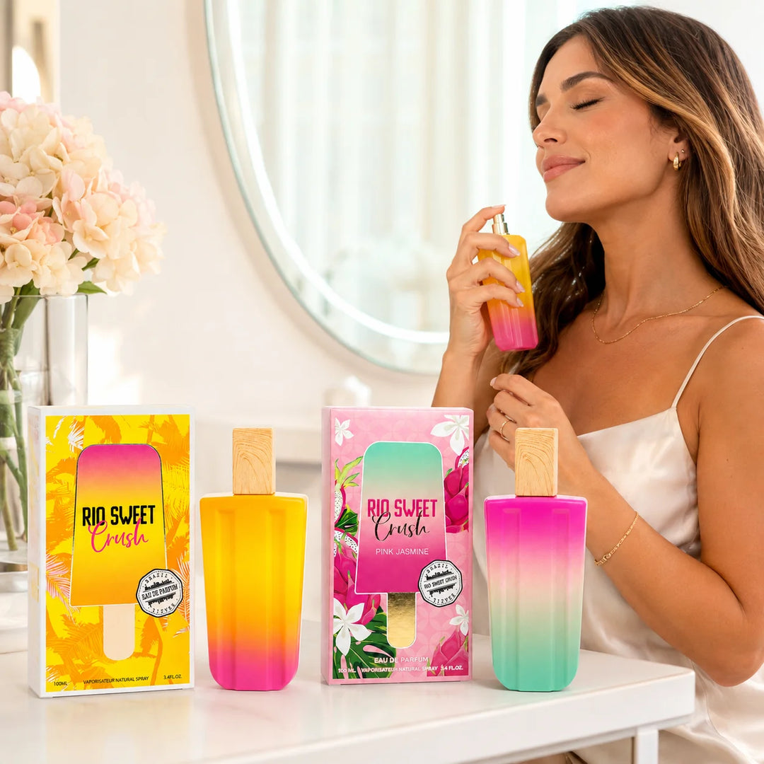 2 Piece Rio Sweet Crush Perfume Set for Women – &amp; Pink Jasmine Eau de Parfum, 100ml / 3.4 Fl Oz Each – Sweet Fruity Floral Fragrance Spray Gift Set