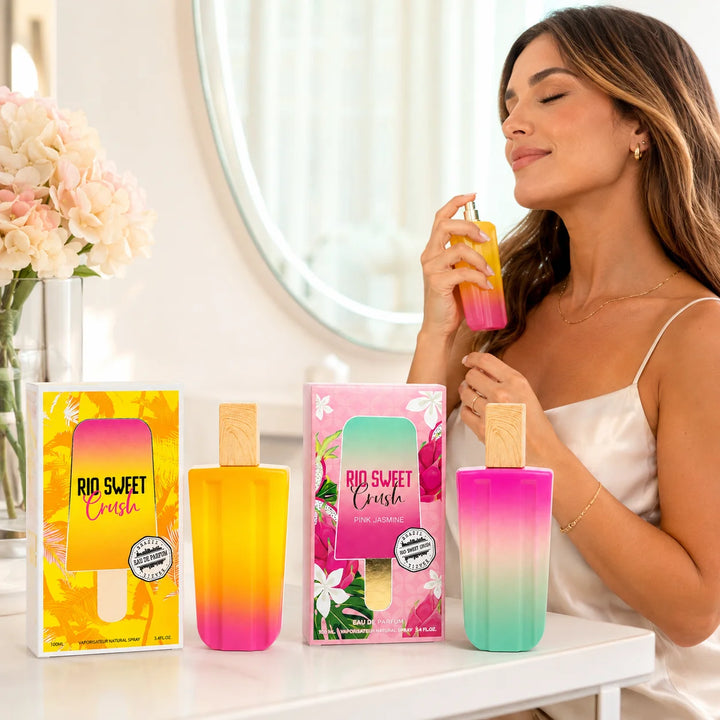 2 Piece Rio Sweet Crush Perfume Set for Women – &amp; Pink Jasmine Eau de Parfum, 100ml / 3.4 Fl Oz Each – Sweet Fruity Floral Fragrance Spray Gift Set