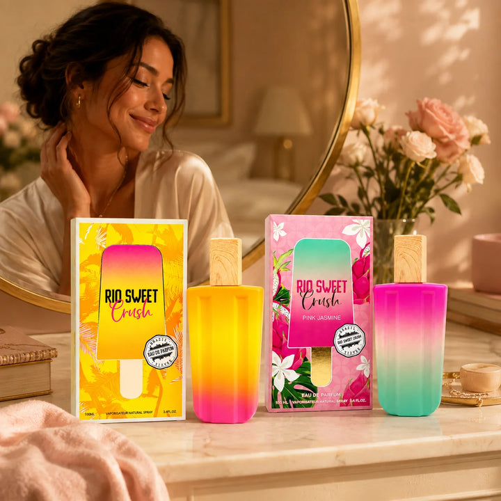 2 Piece Rio Sweet Crush Perfume Set for Women – &amp; Pink Jasmine Eau de Parfum, 100ml / 3.4 Fl Oz Each – Sweet Fruity Floral Fragrance Spray Gift Set