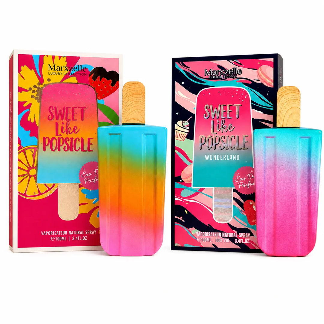 2 Piece Sweet Like Popsicle Perfume Set for Women – Original &amp; Wonderland Eau de Parfum, 100ml / 3.4 Fl Oz Each – Sweet Fruity Floral Women’s Fragrance Gift Set