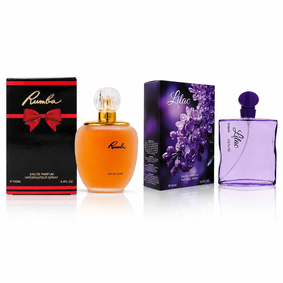 2 Piece Women’s Perfume Set – Rumba 100ml &amp; Lilac 95ml Eau de Parfum – Sweet Floral Fragrance Collection for Women – Full Size Perfume Gift Set