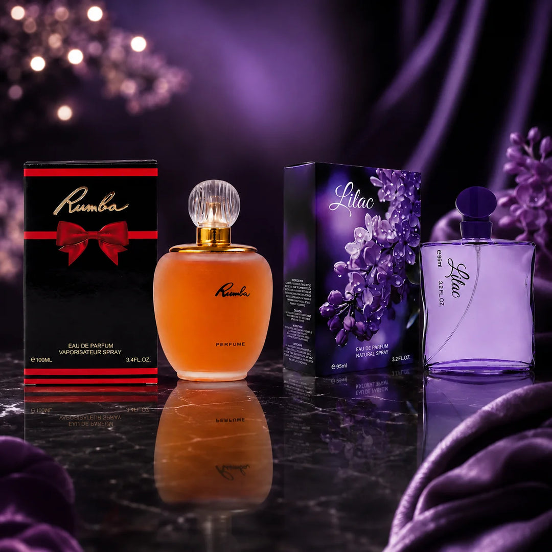 2 Piece Women’s Perfume Set – Rumba 100ml &amp; Lilac 95ml Eau de Parfum – Sweet Floral Fragrance Collection for Women – Full Size Perfume Gift Set