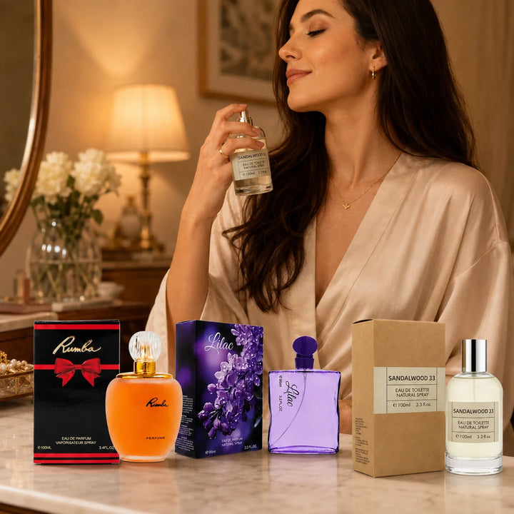 Rumba, Lilac &amp; Sandalwood 33 Perfume Set – 3 Piece Fragrance Gift Set, Eau de Parfum &amp; Eau de Toilette, Floral, Warm &amp; Woody Scents