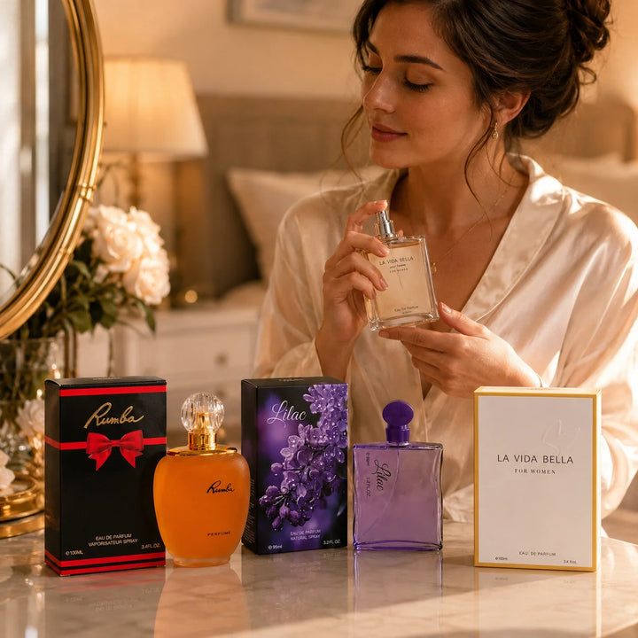 Rumba, Lilac &amp; La Vida Bella Perfume Set for Women – 3 Piece Eau de Parfum Fragrance Collection &amp; Floral, Sweet &amp; Warm Feminine Scents, Full Size Perfume Gift Set