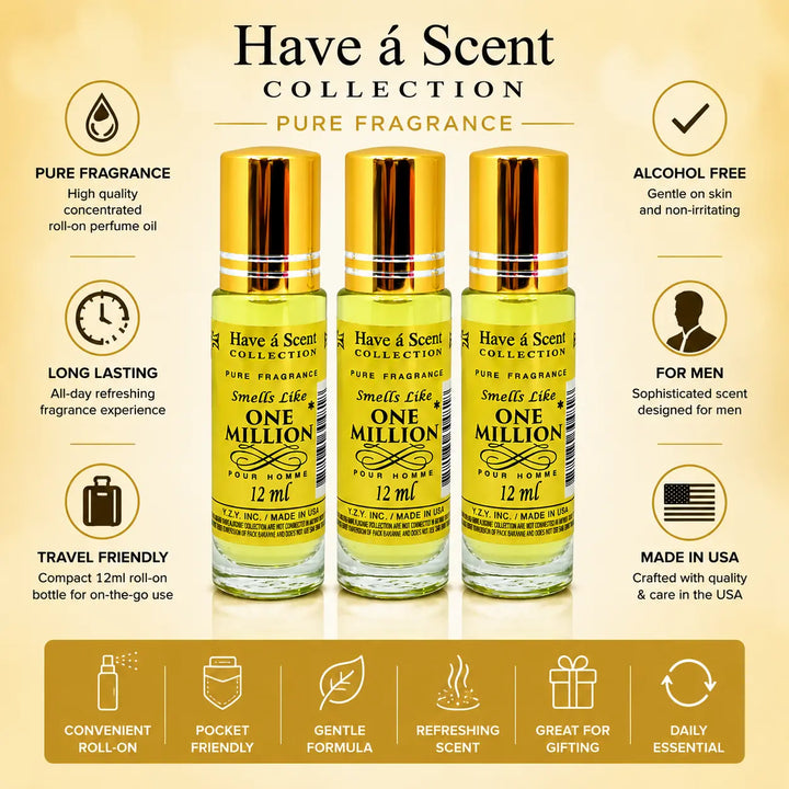 Smell Like 1 Millionaire Concentrated Perfume Oil Pack of 3 - 12ml