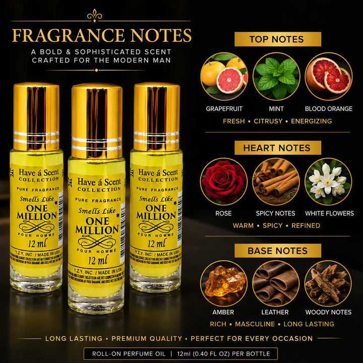 Smell Like 1 Millionaire Concentrated Perfume Oil Pack of 3 - 12ml