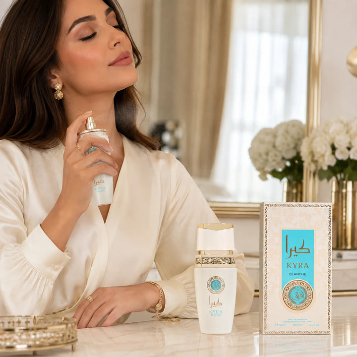 Kyra Blanche Eau de Parfum 3.4 oz / 100ml – Fresh Floral Perfume, Elegant Feminine Fragrance Spray, Full Size EDP for Women, Everyday &amp; Evening Scent
