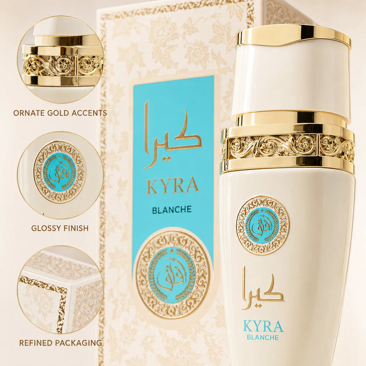 Kyra Blanche Eau de Parfum 3.4 oz / 100ml – Fresh Floral Perfume, Elegant Feminine Fragrance Spray, Full Size EDP for Women, Everyday &amp; Evening Scent