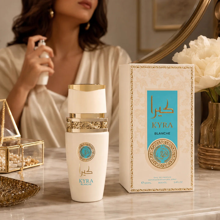 Kyra Blanche Eau de Parfum 3.4 oz / 100ml – Fresh Floral Perfume, Elegant Feminine Fragrance Spray, Full Size EDP for Women, Everyday &amp; Evening Scent
