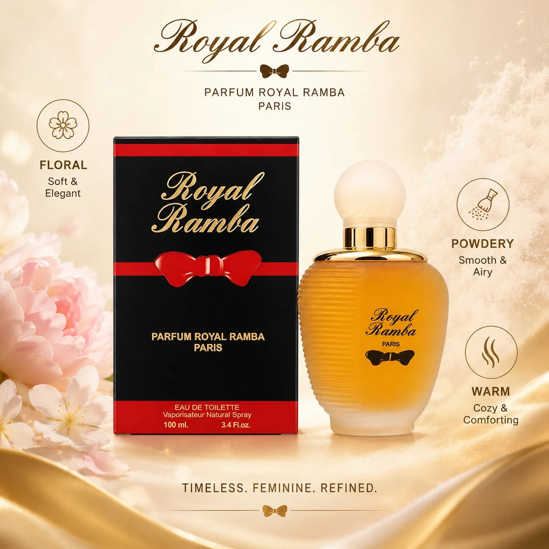 Royal Ramba Eau de Toilette 3.4 oz / 100ml – Warm Floral Fragrance Spray, Full Size EDT, Elegant Everyday Perfume for Women, Day &amp; Evening Scent