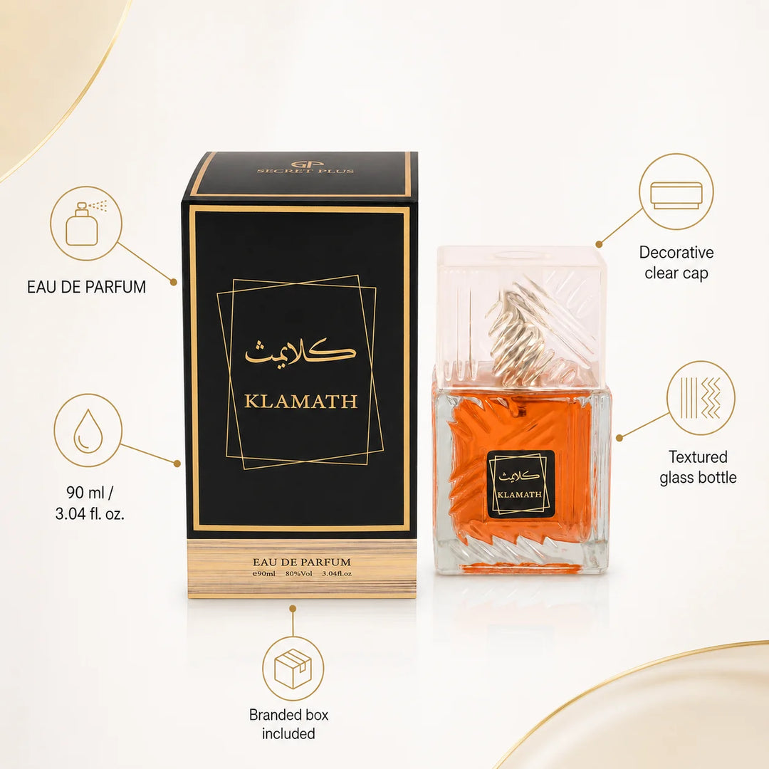 Klamath Eau de Parfum 90ml / 3.04 Fl Oz – Warm Amber Fragrance, Rich Woody &amp; Spicy Scent, Long Lasting EDP Spray for Men and Women, Everyday &amp; Evening Perfume