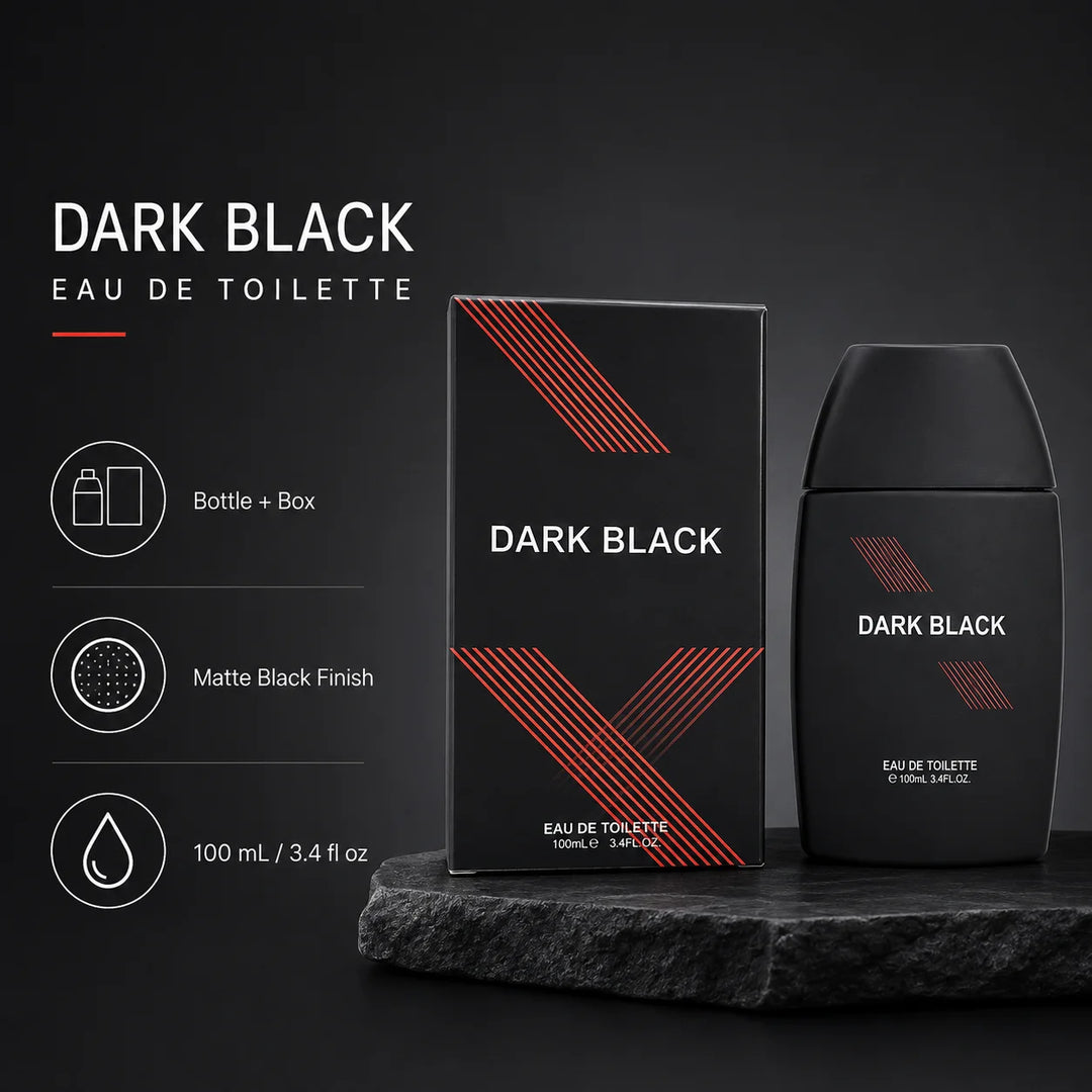 Dark Black Eau de Toilette for Men 100ml / 3.4 Fl Oz – Men’s Cologne Spray, Masculine Fragrance for Everyday Wear, Evening &amp; Special Occasions