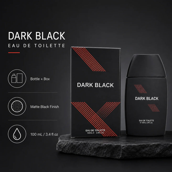 Dark Black Eau de Toilette for Men 100ml / 3.4 Fl Oz – Men’s Cologne Spray, Masculine Fragrance for Everyday Wear, Evening &amp; Special Occasions