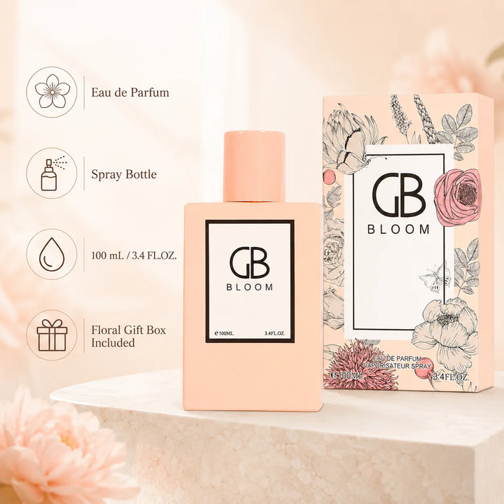 GB Bloom Eau de Parfum Spray 100ml – Elegant Everyday Perfume with Floral Gift Box