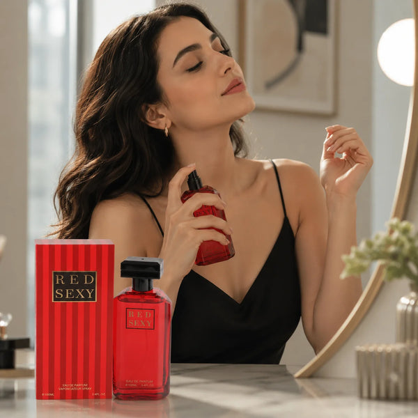 Red Sexy Eau de Parfum Spray 100ml – Bold Long-Lasting Perfume for Women, 3.4 Fl Oz