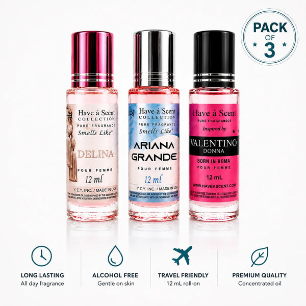 Women's Best Seller Perfume Oil Set – 3 Long-Lasting Roll-On Fragrance Oils