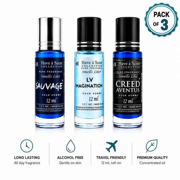 Men's Best Seller Perfume Oil Set – 3 Long-Lasting Cologne Oils