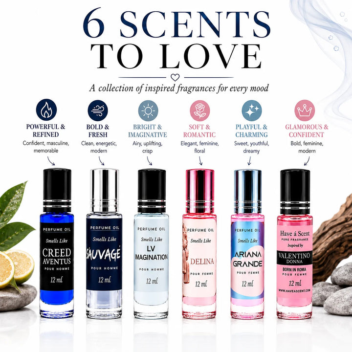 His &amp; Hers Perfume Oil Set | 6 Long-Lasting Roll-On Fragrances