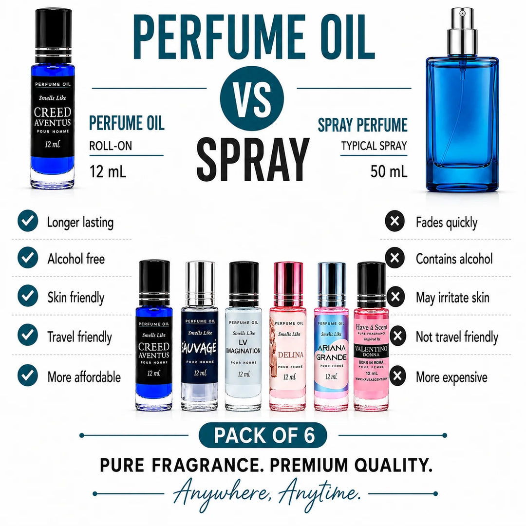 His &amp; Hers Perfume Oil Set | 6 Long-Lasting Roll-On Fragrances