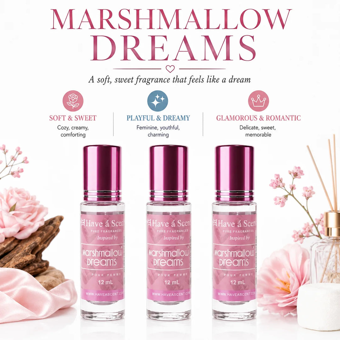 Marshmallow Dreams Perfume Oil Set – 3 Long-Lasting Roll-On Fragrance Oils