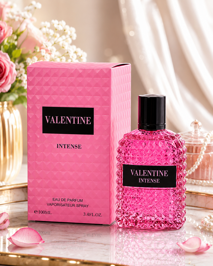Valentine Intense Eau de Parfum for Women – Long Lasting Floral Fruity Sweet Perfume | 3.4 Fl Oz (100ml) Premium Women&