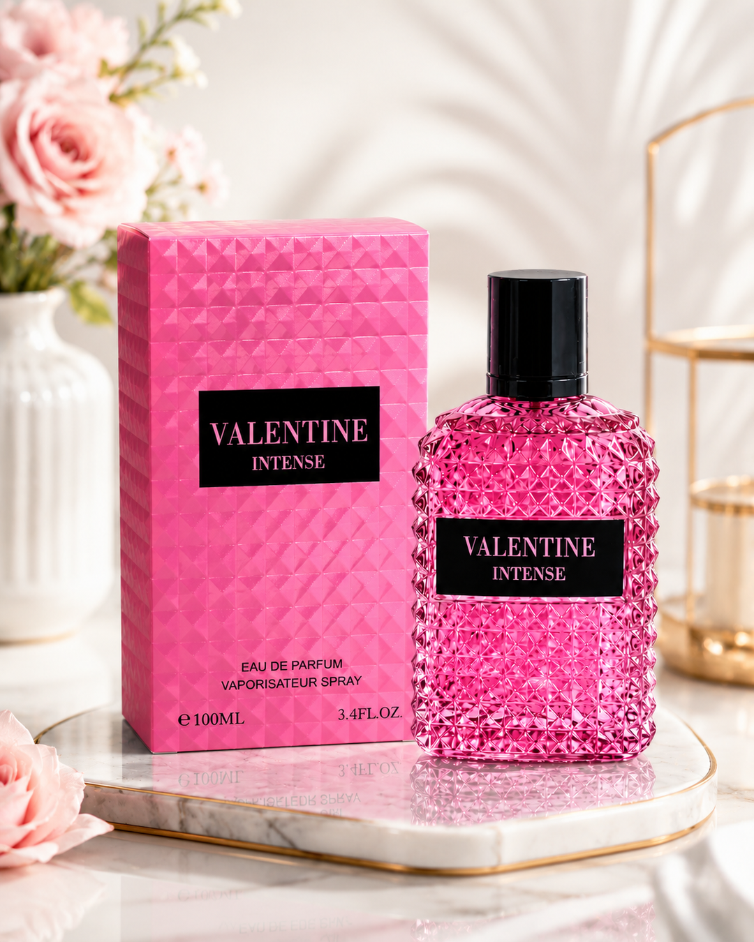 Valentine Intense Eau de Parfum for Women – Long Lasting Floral Fruity Sweet Perfume | 3.4 Fl Oz (100ml) Premium Women&
