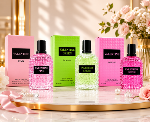 Valentine Perfume Gift Set for Women | Pink, Green & Intense Eau De Parfum Collection | 3-Piece Long Lasting Women's Fragrance Set | Luxury Floral Fruity Perfume Gift | 100ml Each