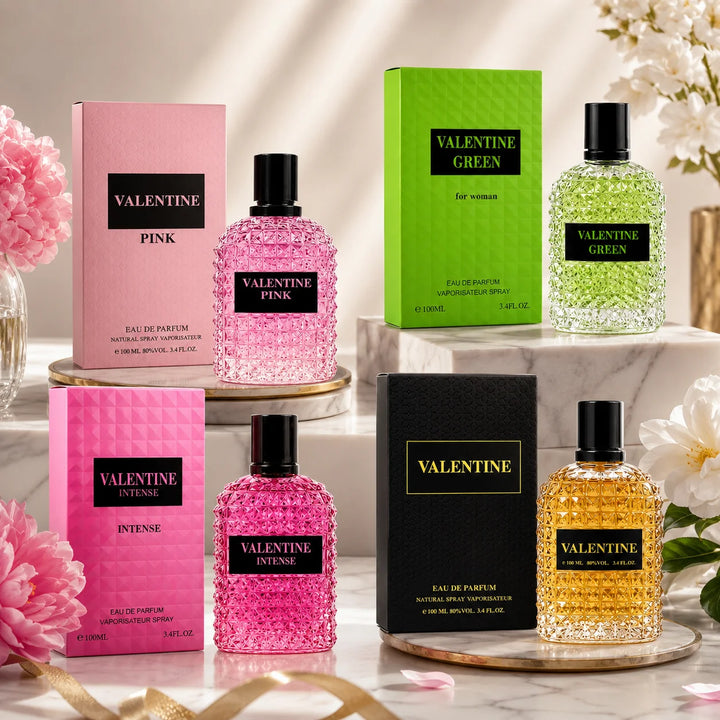 Valentine Perfume Gift Set for Women | Pink, Green, Intense &amp; Classic Eau De Parfum Collection | 4-Piece Long Lasting Women&