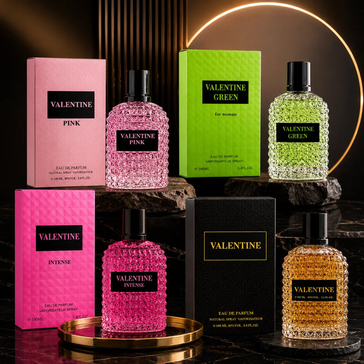 Valentine Perfume Gift Set for Women | Pink, Green, Intense &amp; Classic Eau De Parfum Collection | 4-Piece Long Lasting Women&