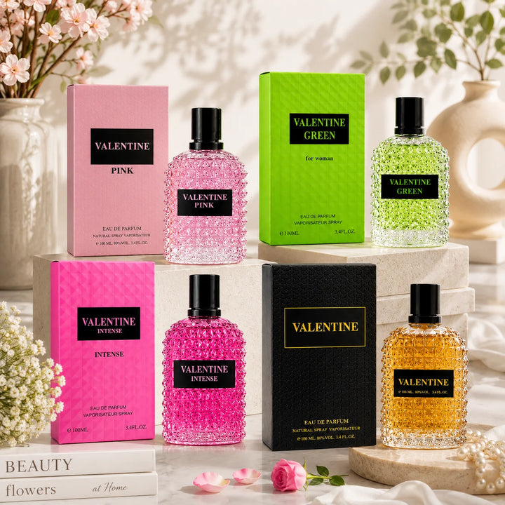 Valentine Perfume Gift Set for Women | Pink, Green, Intense &amp; Classic Eau De Parfum Collection | 4-Piece Long Lasting Women&