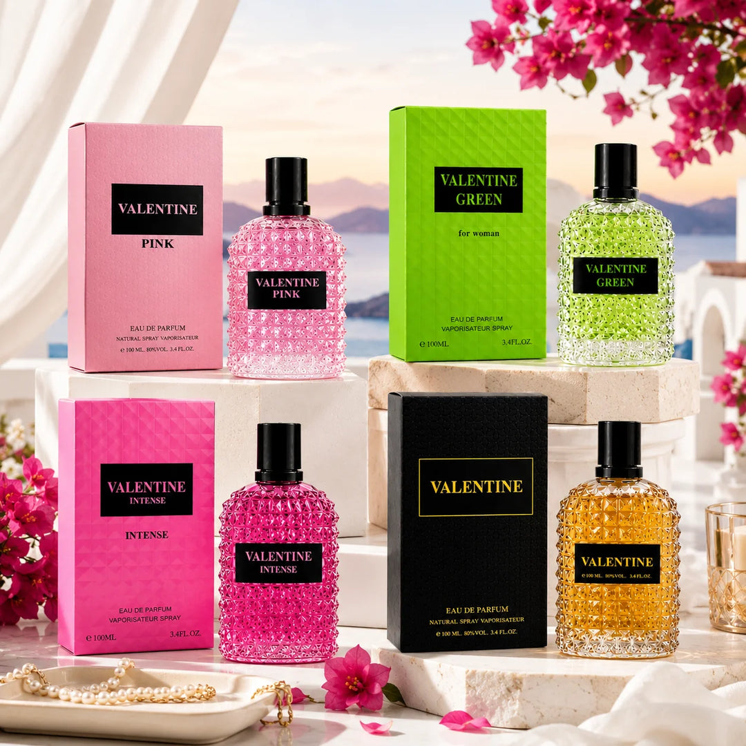 Valentine Perfume Gift Set for Women | Pink, Green, Intense &amp; Classic Eau De Parfum Collection | 4-Piece Long Lasting Women&