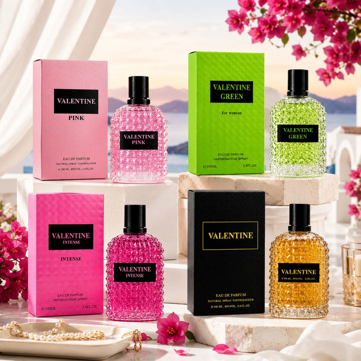 Valentine Perfume Gift Set for Women | Pink, Green, Intense &amp; Classic Eau De Parfum Collection | 4-Piece Long Lasting Women&