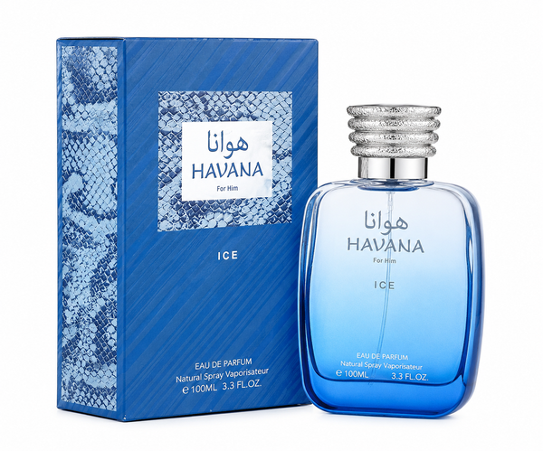 Havana Ice Eau de Parfum for Men, Long Lasting Fresh Aquatic Cologne Spray, Premium Citrus Woody Masculine Fragrance, Everyday Men's Perfume, 3.3 Fl Oz (100ml)