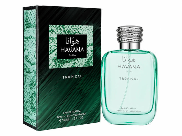 Havana Tropical Eau de Parfum for Men, Long Lasting Fresh Tropical Woody Cologne Spray, Premium Citrus Aromatic Masculine Fragrance, 3.3 Fl Oz (100ml)