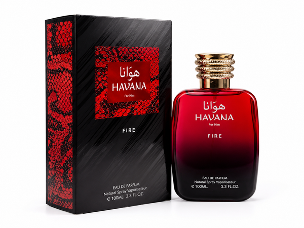 Havana Fire Eau de Parfum for Men, Long Lasting Warm Spicy Woody Cologne Spray, Premium Masculine Fragrance, Everyday & Evening Wear, 3.3 Fl Oz (100ml)