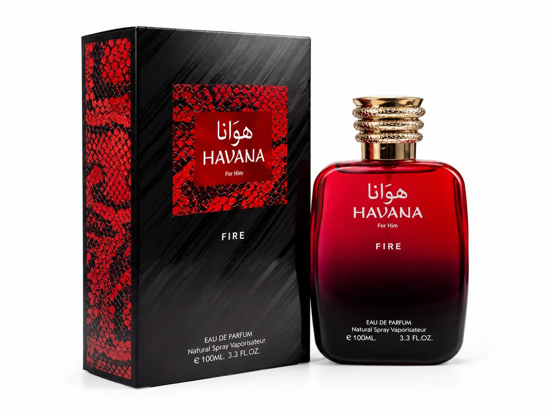Havana Fire Eau de Parfum for Men, Long Lasting Warm Spicy Woody Cologne Spray, Premium Masculine Fragrance, Everyday &amp; Evening Wear, 3.3 Fl Oz (100ml)