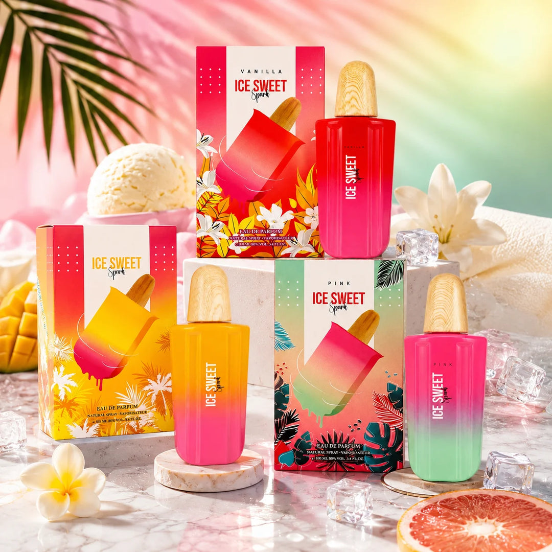 Ice Sweet Spark Perfume Gift Set for Women | Vanilla, Original &amp; Pink Eau de Parfum Collection | 3-Pack Long Lasting Sweet Fruity Floral Fragrance Spray | 3 x 3.4 Fl Oz (100ml)