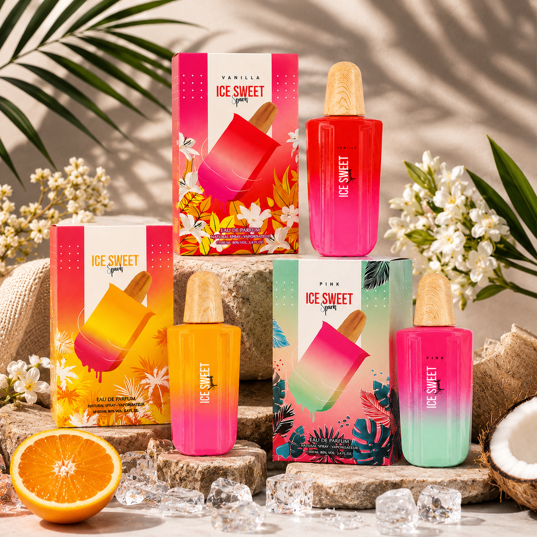 Ice Sweet Spark Perfume Gift Set for Women | Vanilla, Original &amp; Pink Eau de Parfum Collection | 3-Pack Long Lasting Sweet Fruity Floral Fragrance Spray | 3 x 3.4 Fl Oz (100ml)