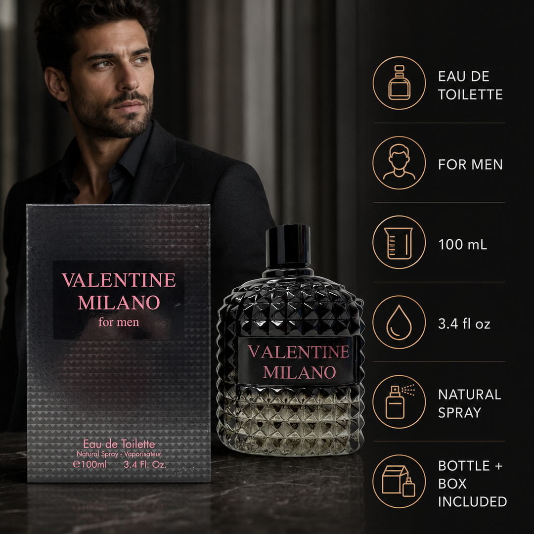 Valentine Milano - Fresh Masculine Cologne for Men | 3.4 oz