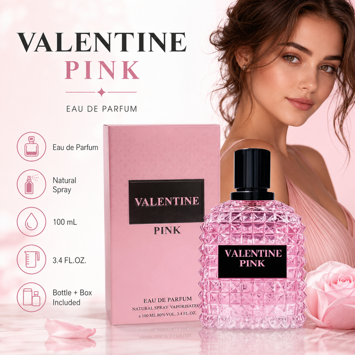 Valentine Pink 3.4 oz Eau de Parfum for Women | Sweet Floral Scent