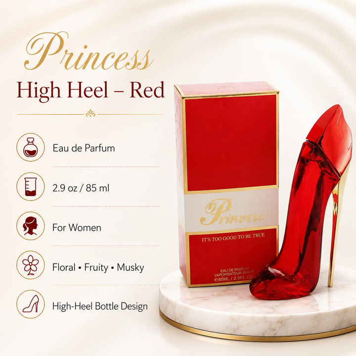 Princess High Heel Red 2.9 oz EDP for Women | Bold Floral Scent