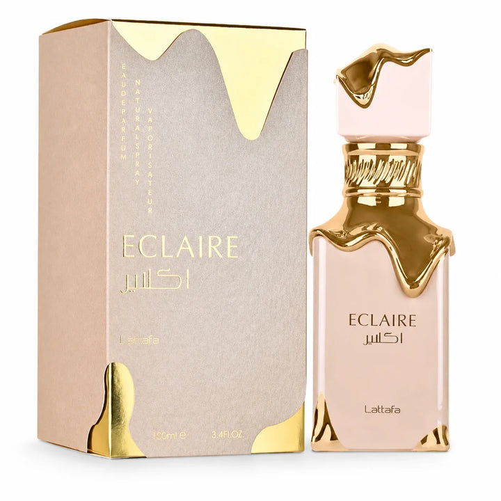 Lattafa Eclaire Eau de Parfum for Women 3.4 Fl Oz (100ml) – Sweet Gourmand Vanilla Perfume with Caramel, Milk, Honey, Praline &amp; Musk – Long Lasting Women’s Fragrance